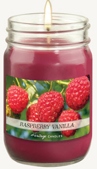 A Raspberry Vanilla candle, an excellent choice for a candle fundraiser. 