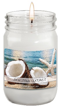 A Beachwood Coconut candle, a new scent offered by ABC Fundraising’s candle fundraiser. 